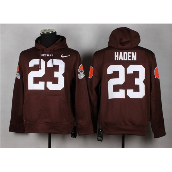 Nike Cleveland Browns #23 Joe Haden Brown Hoodie