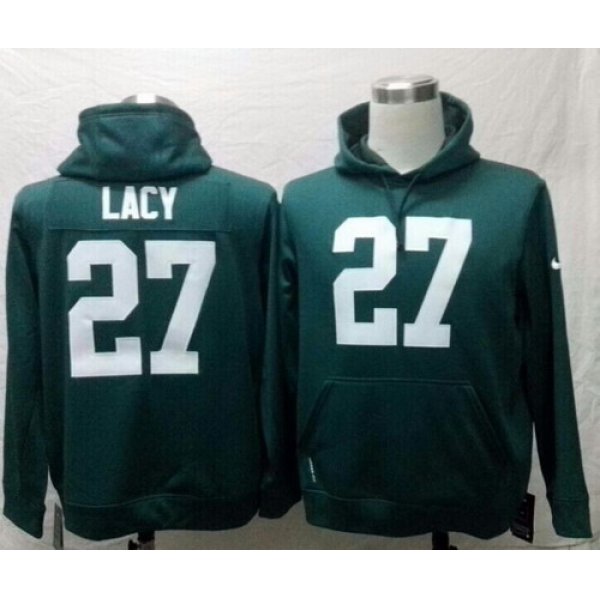 Nike Green Bay Packers #27 Eddie Lacy Green Hoodie