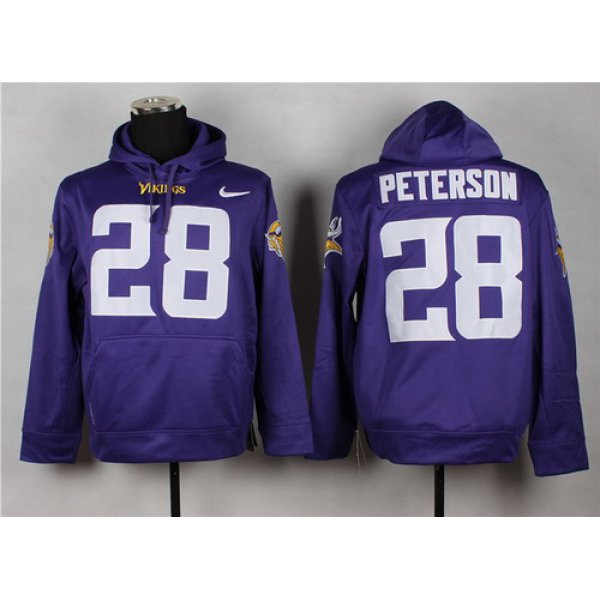 Nike Minnesota Vikings #28 Adrian Peterson Purple Hoodie