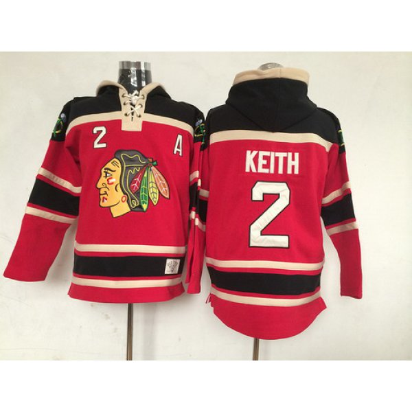 Old Time Hockey Chicago Blackhawks #2 Duncan Keith Red Hoodie