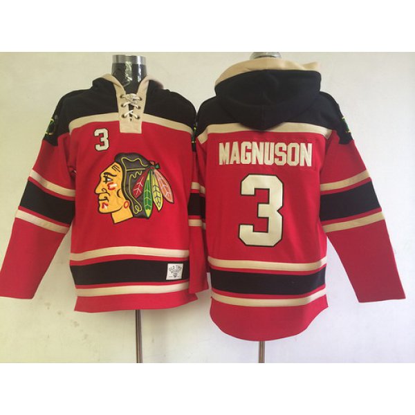 Old Time Hockey Chicago Blackhawks #3 Keith Magnuson Red Hoodie