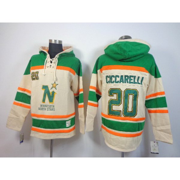 Old Time Hockey Dallas Stars #20 Dino Ciccarelli Cream Hoodie