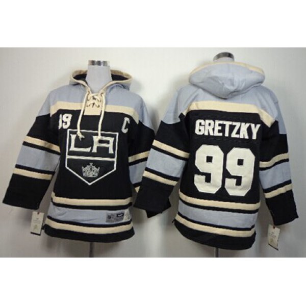 Old Time Hockey Los Angeles Kings #99 Wayne Gretzky Black Kids Hoodie