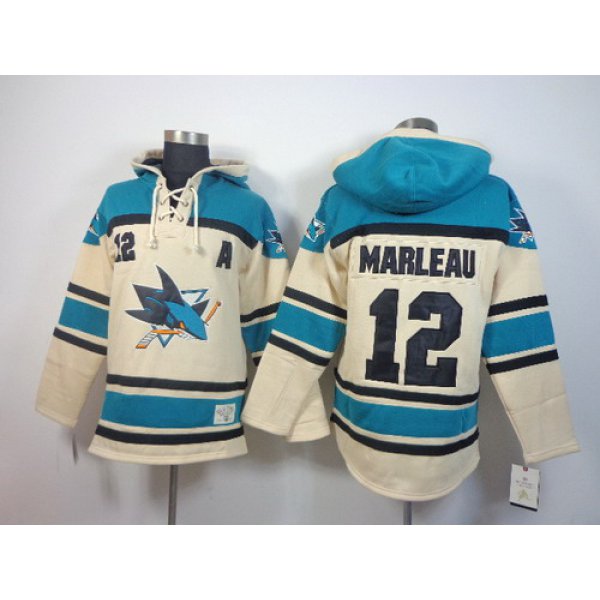 Old Time Hockey San Jose Sharks #12 Patrick Marleau Cream Hoodie