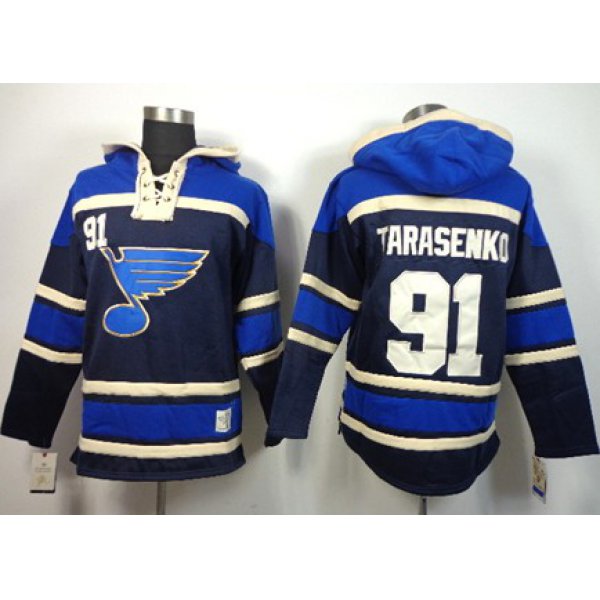 Old Time Hockey St. Louis Blues #91 Vladimir Tarasenko Navy Blue Hoodie