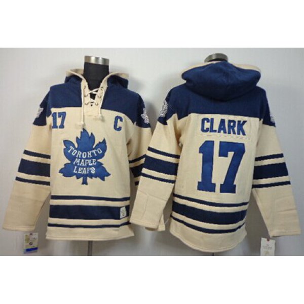 Old Time Hockey Toronto Maple Leafs #17 Wendel Clark Cream Hoodie