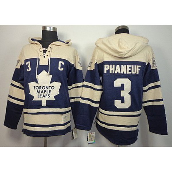 Old Time Hockey Toronto Maple Leafs #3 Dion Phaneuf Navy Blue Hoodie