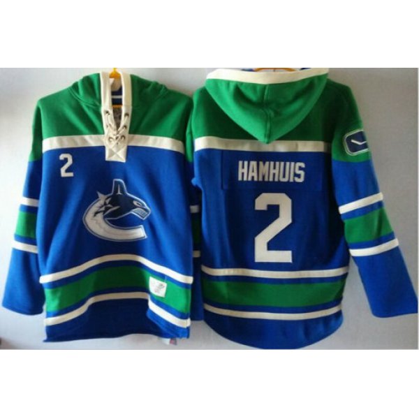 Old Time Hockey Vancouver Canucks #2 Dan Hamhuis Blue Hoodie