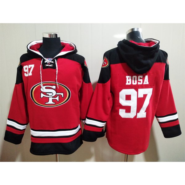 Men's San Francisco 49ers #97 Nick Bosa Red Team Color New NFL Hoodie