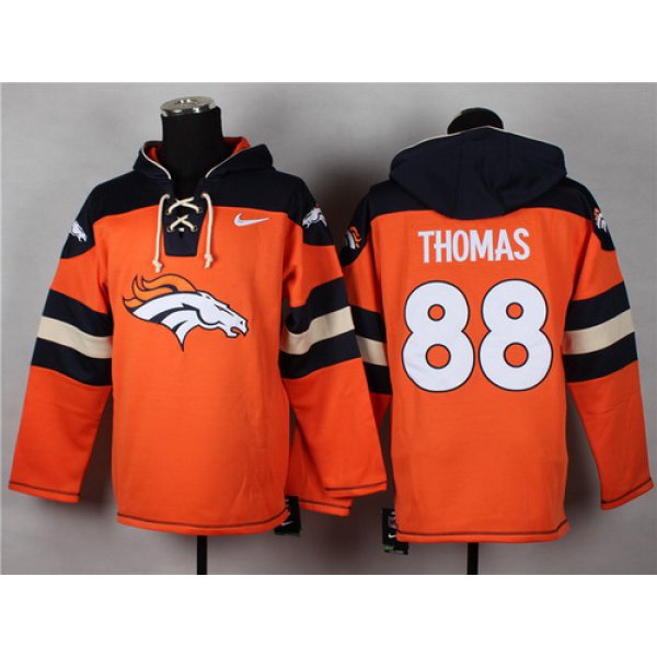 Nike Denver Broncos #88 Demaryius Thomas 2014 Orange Hoodie