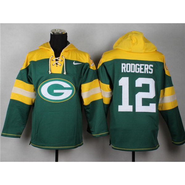 Nike Green Bay Packers #12 Aaron Rodgers 2014 Green Hoodie