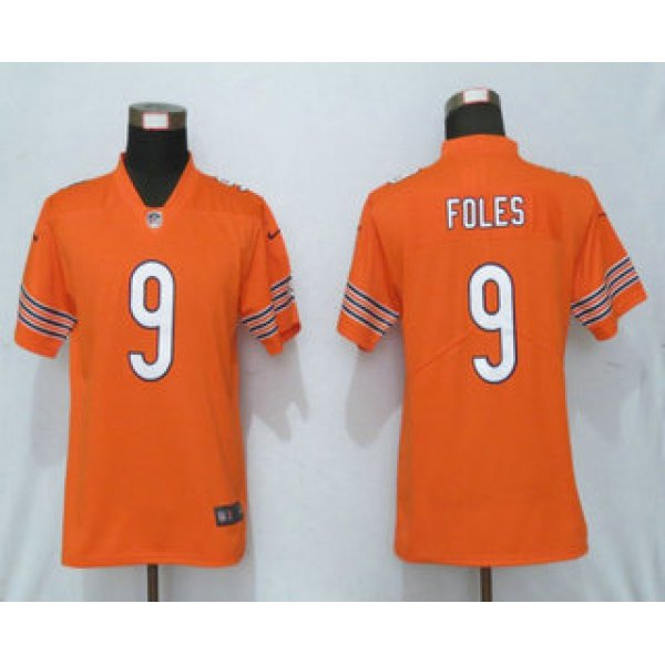 Women's Chicago Bears #9 Nick Foles Orange 2017 Vapor Untouchable Stitched NFL Nike Limited Jersey