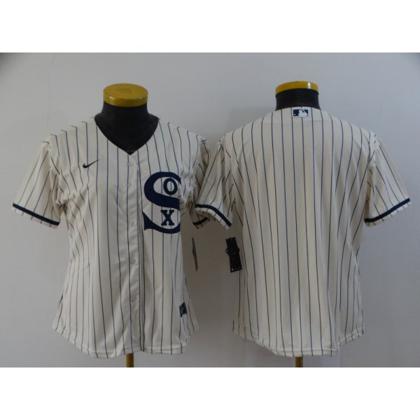 Women's Chicago White Sox Blank 2021 Cream Field of Dreams Cool Base Stitched Nike Jersey