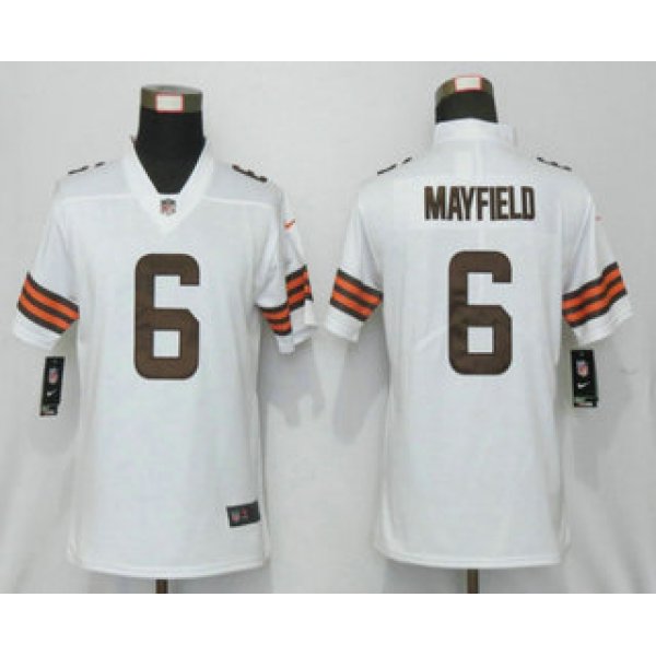 Women's Cleveland Browns #6 Baker Mayfield White 2020 NEW Vapor Untouchable Stitched NFL Nike Limited Jersey