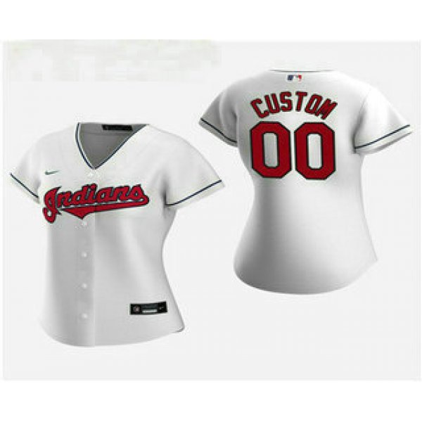 Women's Custom Cleveland Indians 2020 White Home Nike Jersey