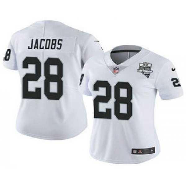 Women's Las Vegas Raiders White #28 Josh Jacobs 2020 Inaugural Season Vapor Untouchable Limited Stitched Jersey