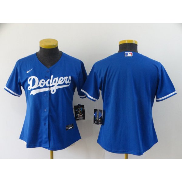 Women's Los Angeles Dodgers Blank Blue Stitched MLB Cool Base Nike Jersey