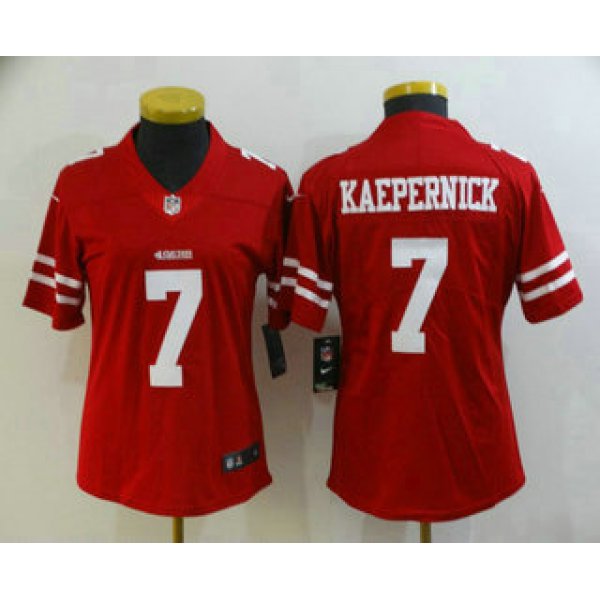 Women's San Francisco 49ers #7 Colin Kaepernick Red 2017 Vapor Untouchable Stitched NFL Nike Limited Jersey