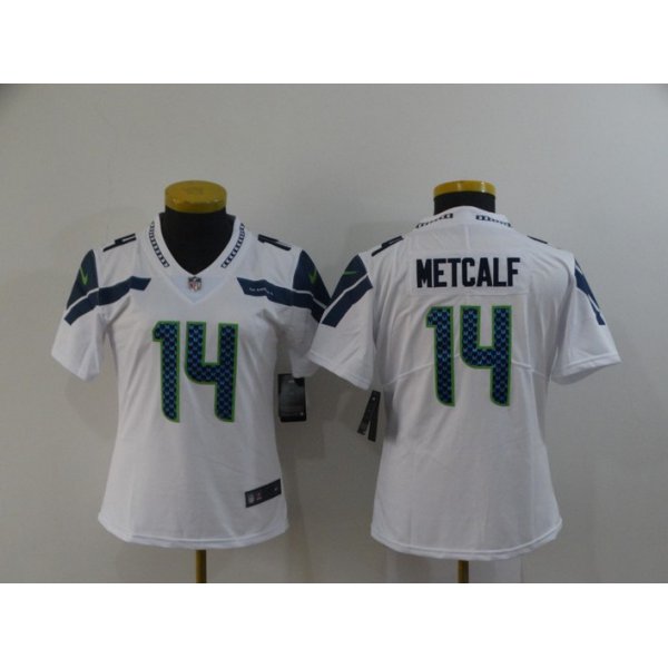 Women's Seattle Seahawks #14 D.K. Metcalf White 2017 Vapor Untouchable Stitched NFL Nike Limited Jersey