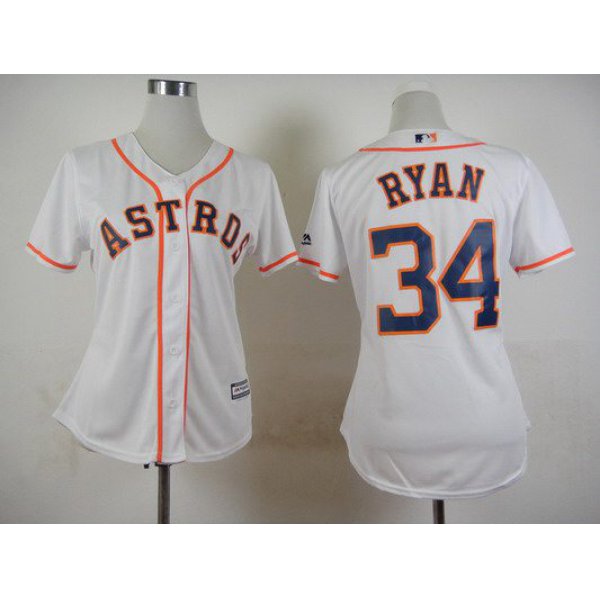 Women's Houston Astros #34 Nolan Ryan Home White 2015 MLB Cool Base Jersey