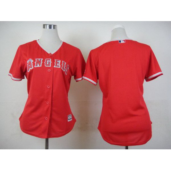 Women's LA Angels Of Anaheim Blank Alternate Red 2015 MLB Cool Base Jersey