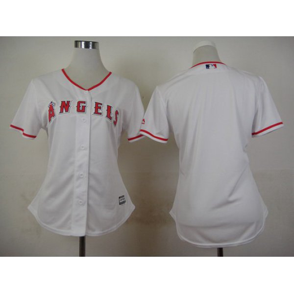 Women's LA Angels Of Anaheim Blank Home White 2015 MLB Cool Base Jersey