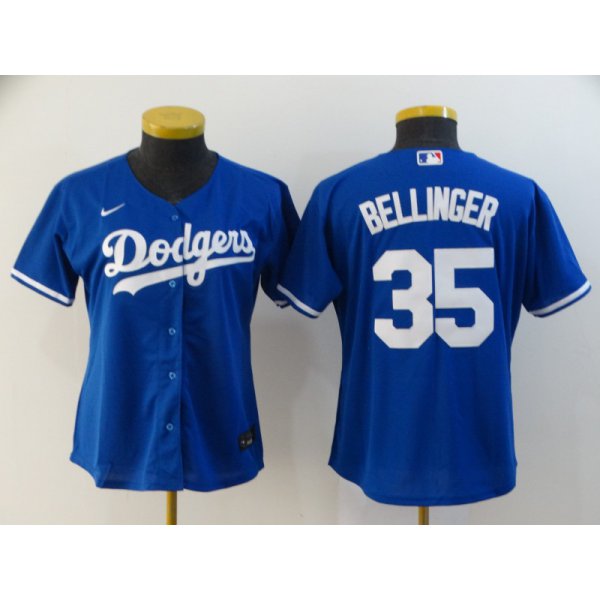 Women's Los Angeles Dodgers #35 Cody Bellinger Blue Stitched MLB Cool Base Nike Jersey