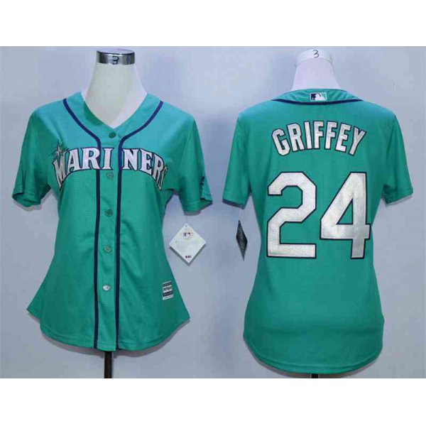 Women's Miami Marlins #24 Ken Griffey Green Women New Cool Base Jersey