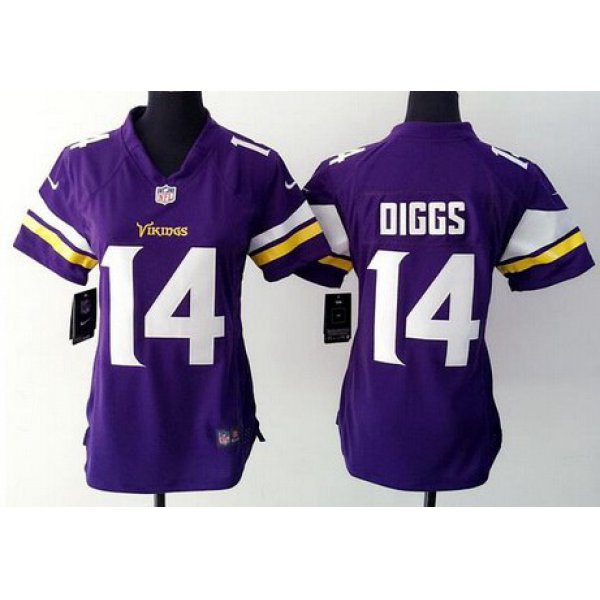 Women's Minnesota Vikings #14 Stefon Diggs Purple Team Color NFL Nike Game Jersey