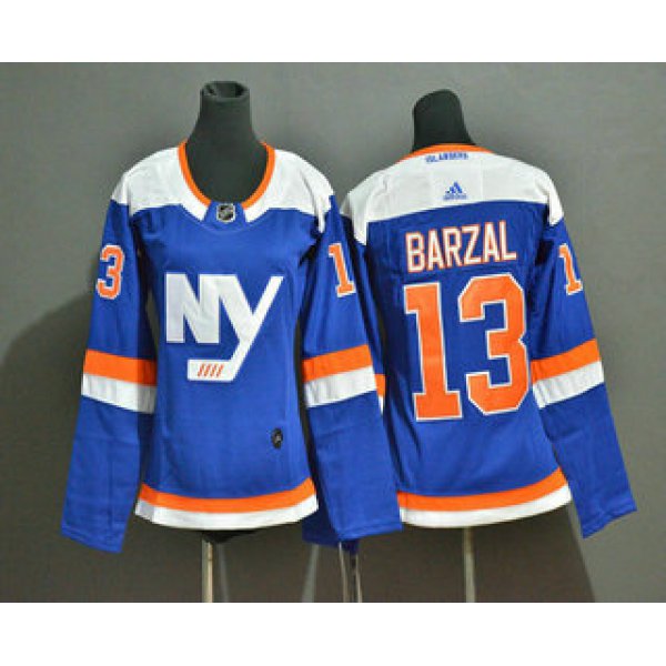 Women's New York Islanders #13 Mathew Barzal New Blue Home 2019 Hockey Adidas Stitched NHL Jersey