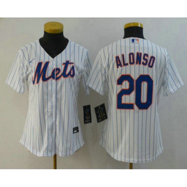 Women's New York Mets #20 Pete Alonso White Stitched MLB Cool Base Nike Jersey
