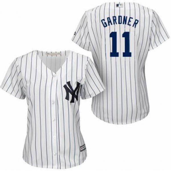 Women's New York Yankees #11 Brett Gardner Authentic Home Cool Base MLB Jersey