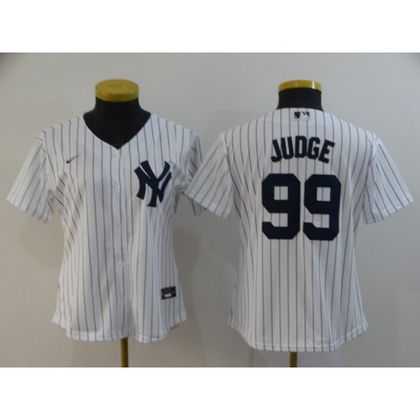 Women's New York Yankees #99 Aaron Judge White Stitched MLB Cool Base Nike Jersey