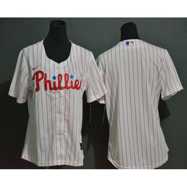 Women's Philadelphia Phillies Blank White Stitched MLB Cool Base Nike Jersey