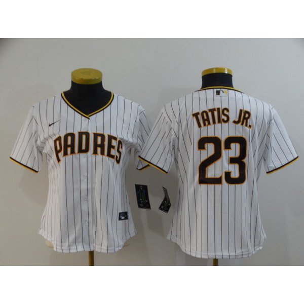 Women's San Diego Padres #23 Fernando Tatis Jr. White Stitched MLB Cool Base Nike Jersey