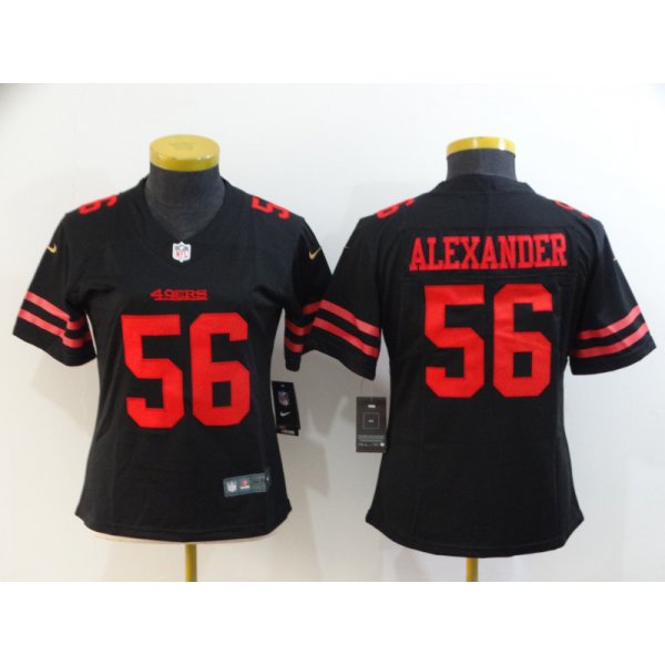 Women's San Francisco 49ers #56 Kwon Alexander Black 2017 Vapor Untouchable Stitched NFL Nike Limited Jersey