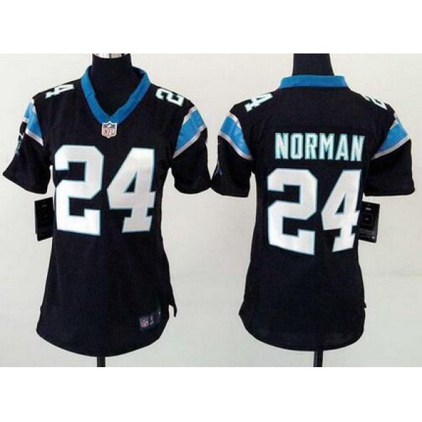 Women's Carolina Panthers #24 Josh Norman Black Team Color NFL Nike Game Jersey