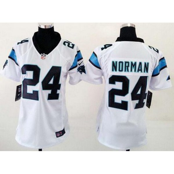Women's Carolina Panthers #24 Josh Norman White Road NFL Nike Game Jersey