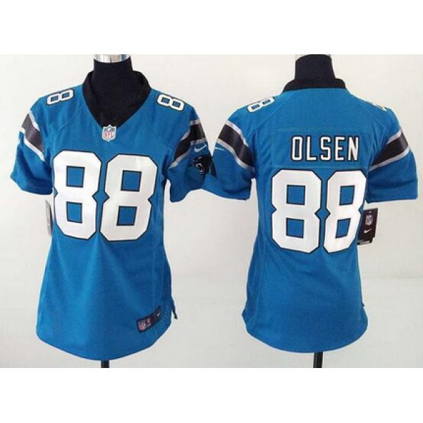 Women's Carolina Panthers #88 Greg Olsen Light Blue Alternate NFL Nike Game Jersey