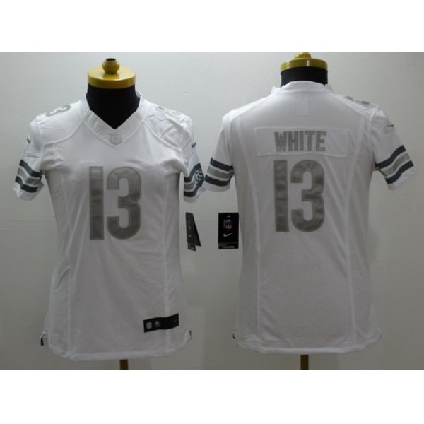 Women's Chicago Bears #13 Kevin White White Platinum NFL Nike Limited Jersey