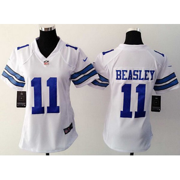 Women's Dallas Cowboys #11 Cole Beasley White Road NFL Nike Game Jersey