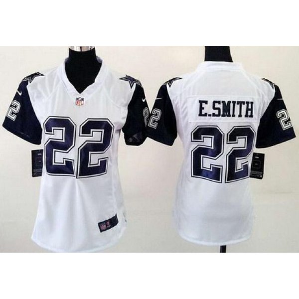 Women's Dallas Cowboys #22 Emmitt Smith Nike White Color Rush 2015 NFL Game Jersey