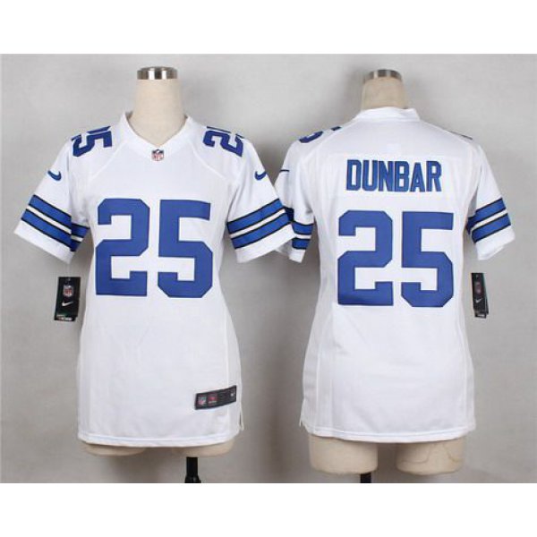 Women's Dallas Cowboys #25 Lance Dunbar White Road NFL Nike Game Jersey