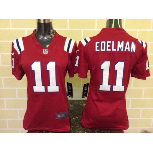 Women's New England Patriots #11 Julian Edelman Red Alternate NFL Nike Game Jersey