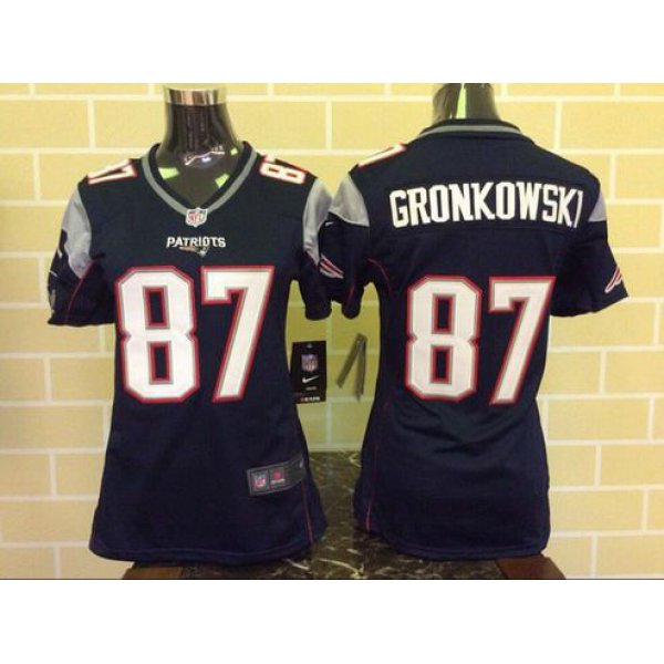 Women's New England Patriots #87 Rob Gronkowski Navy Blue Team Color 2015 NFL Nike Game Jersey