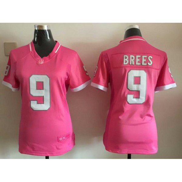 Women's New Orleans Saints #9 Drew Brees Pink Bubble Gum 2015 NFL Jersey