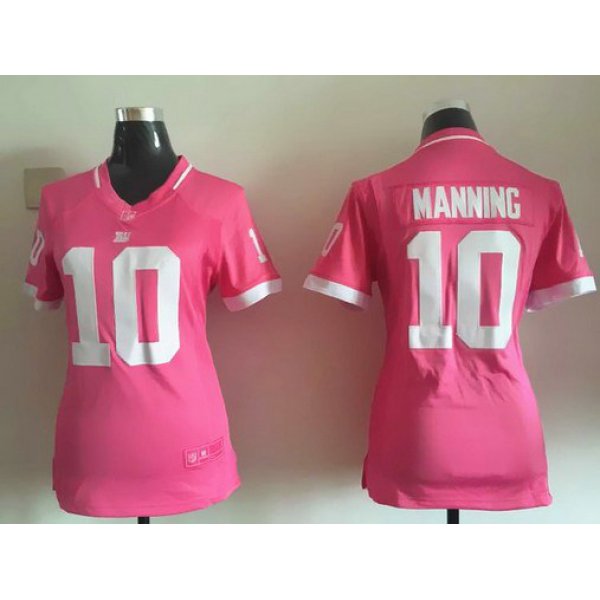 Women's New York Giants #10 Eli Manning Pink Bubble Gum 2015 NFL Jersey