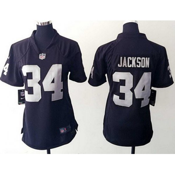 Women's Oakland Raiders #34 Bo Jackson Black Retired Player NFL Nike Game Jersey