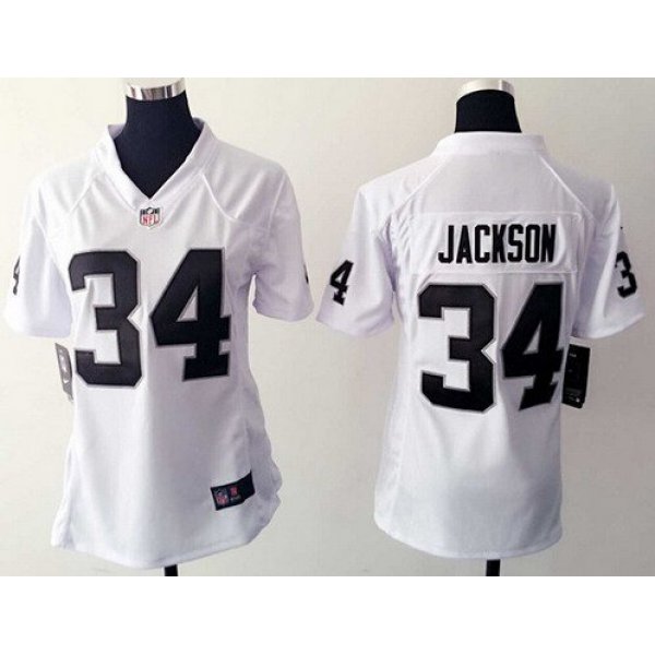 Women's Oakland Raiders #34 Bo Jackson White Retired Player NFL Nike Game Jersey