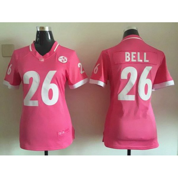 Women's Pittsburgh Steelers #26 LeVeon Bell Pink Bubble Gum 2015 NFL Jersey